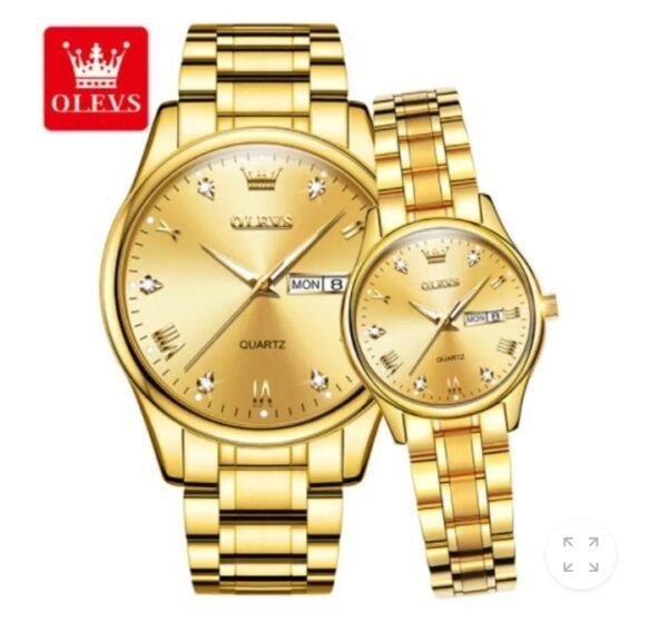 Olevs Full Golden Couple Watch
