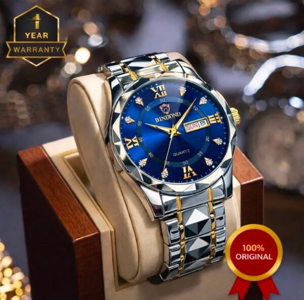 BINBOND SILVER BLUE WATCH