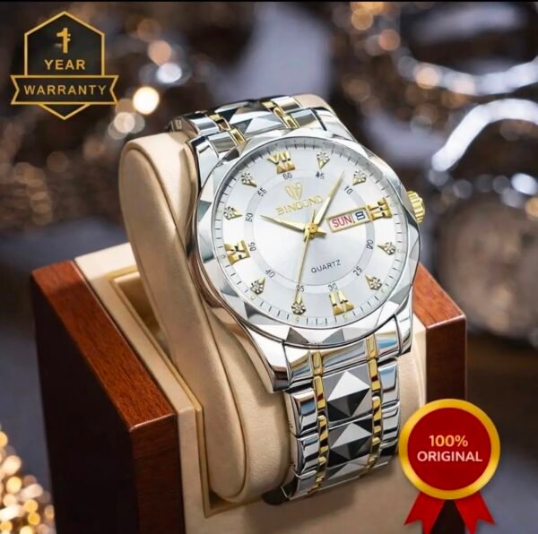 BINBOND SILVER WHITE WATCH