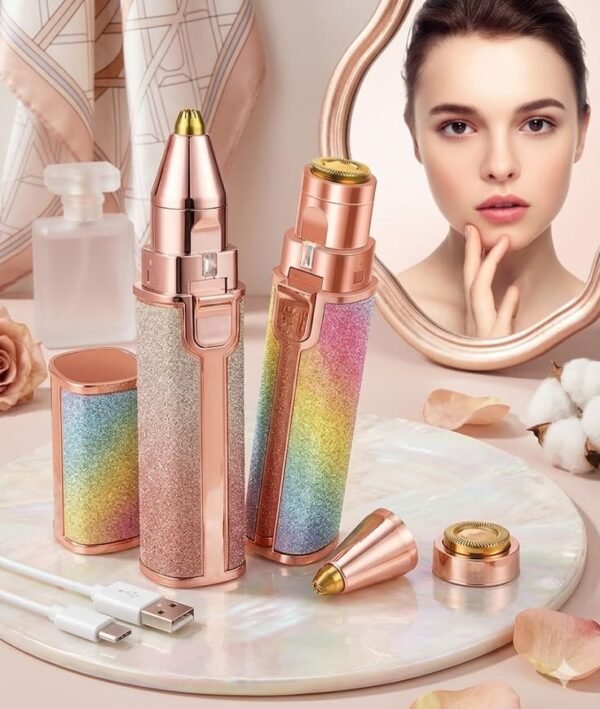 ✨ 2-in-1 Glitter Electric Eyebrow Trimmer & Facial Hair Remover | Portable Rechargeable Beauty Tool